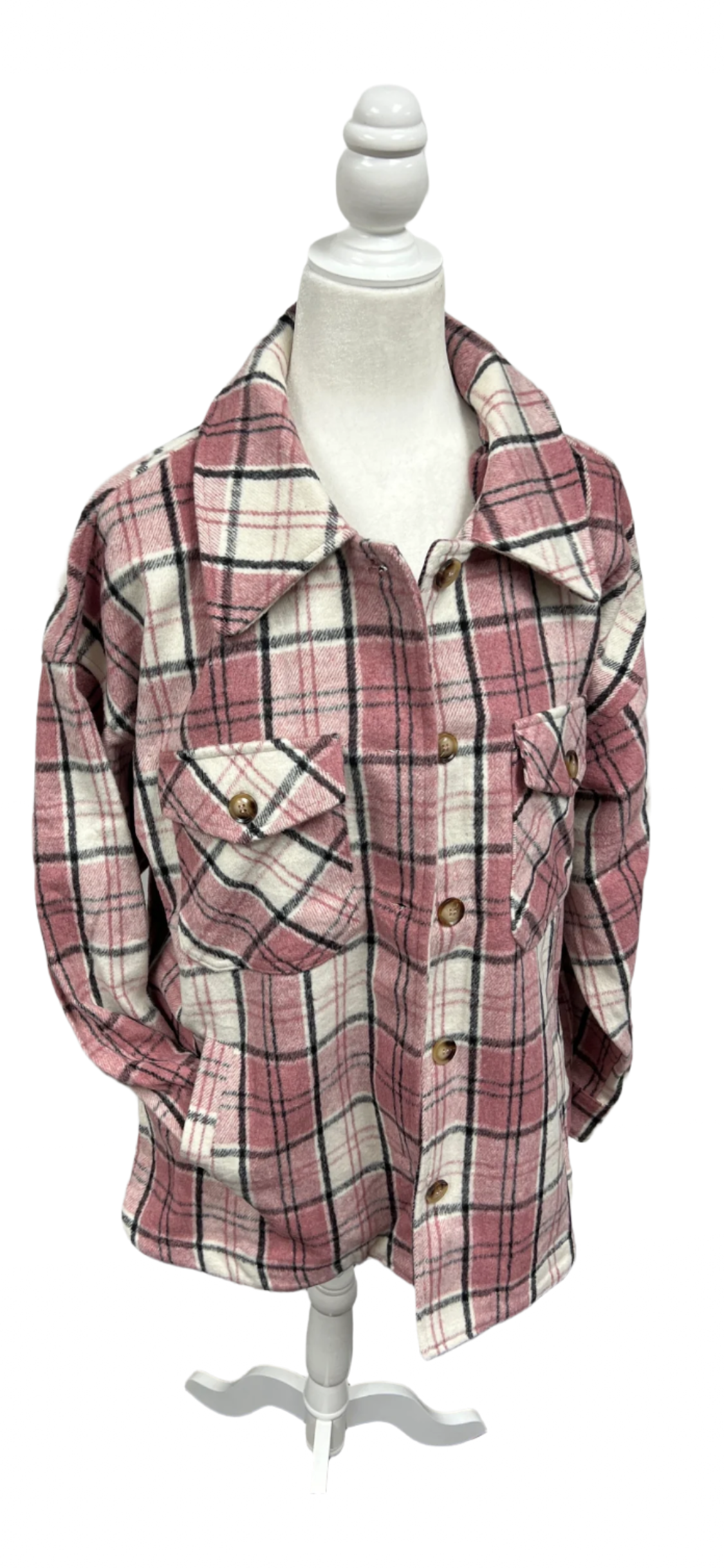 Pink plaid shacket