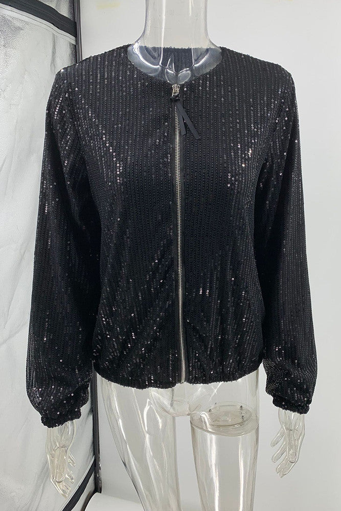 Bundle of Black Sequin Zip Up Jacket