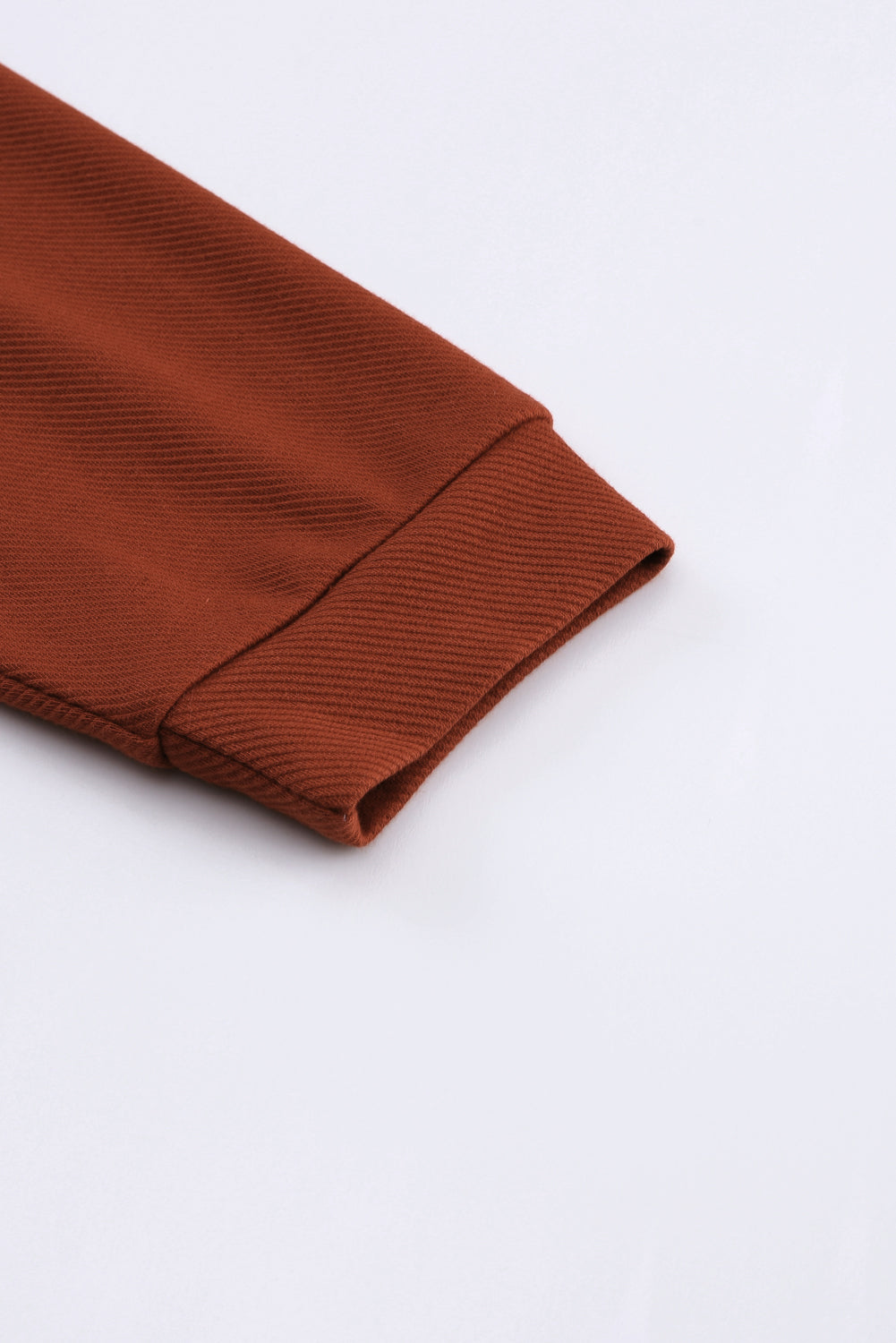 Rust Exposed Seam Drop Shoulder Henley Top