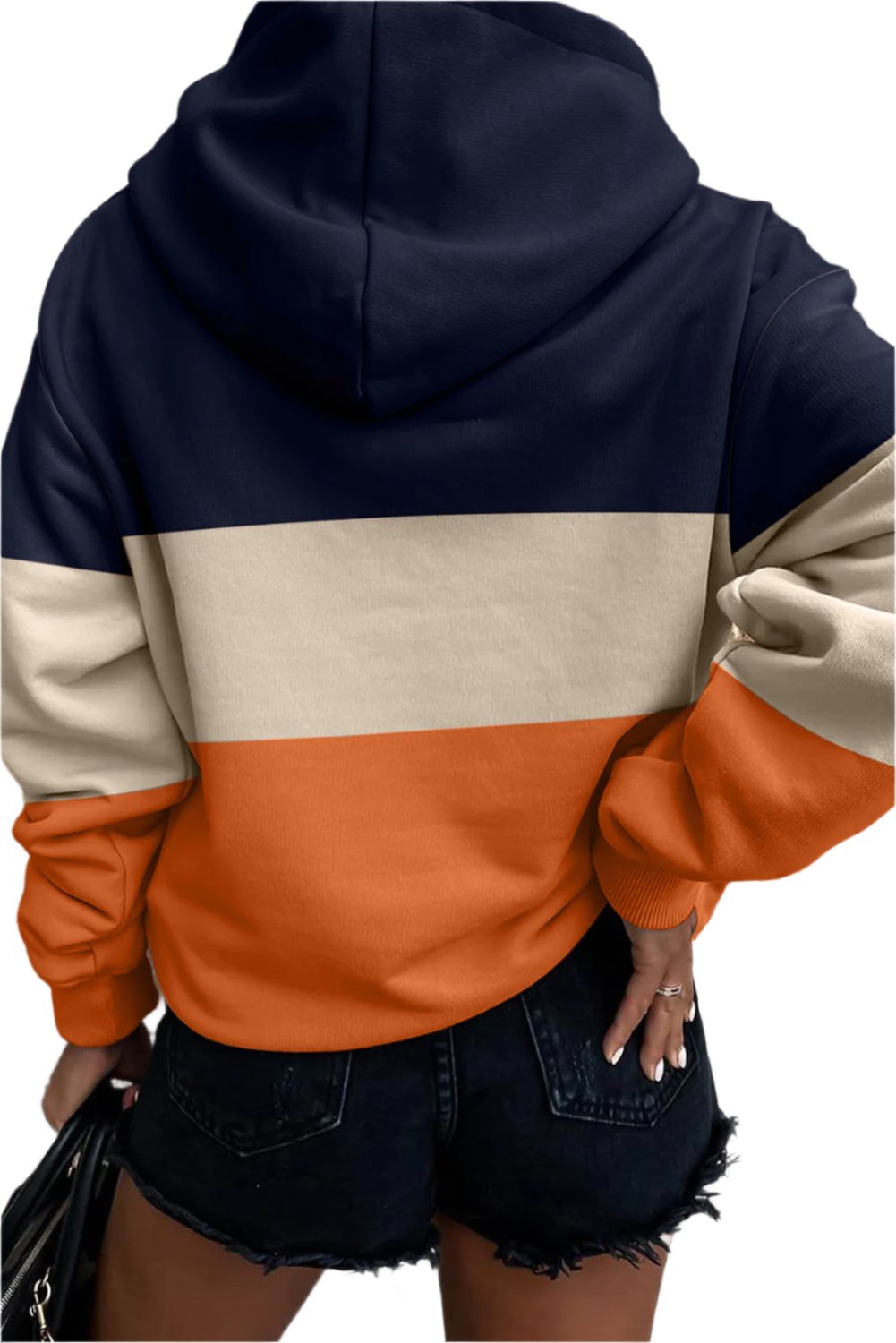 Color Block Hoodie with Kangaroo Pocket