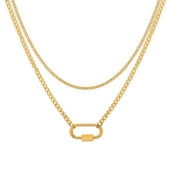 J-Water reistant,tarnish free,hypoallergenic 18K GOLD PLATED STAINLESS STEEL NECKLACE