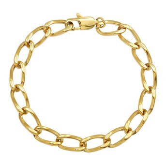 J-7inch 18KWaterproof,tarnish free, hypoallergenic GOLD PLATED STAINLESS STEEL BRACELET,