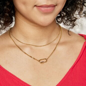 J-Water reistant,tarnish free,hypoallergenic 18K GOLD PLATED STAINLESS STEEL NECKLACE