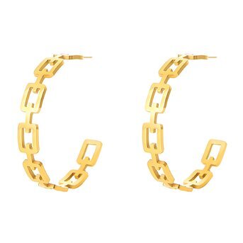 J - Waterproof tarnish free,hypoallergenic 18K GOLD PLATED STAINLESS STEEL EARRINGS